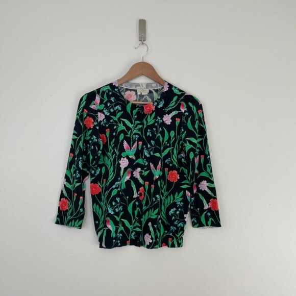 Kate Spade Jardin Hummingbird Button Front Cardigan Size Small - Picture 1 of 6